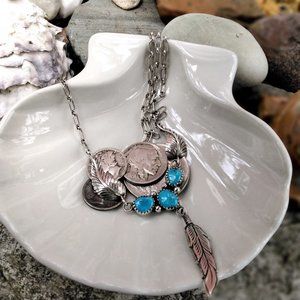 Handmade & Artist Signed S.S/Turquoise Lavaliere